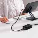 GaN5 Baseus CCGP110201 HUB HDMI nabíječka 2x USB-C / USB-A / HDMI 4K 30Hz 1,5m - černá + USB-C - USB-C 100W kabel 1m