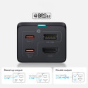 GaN5 Baseus CCGP110201 HUB HDMI nabíječka 2x USB-C / USB-A / HDMI 4K 30Hz 1,5m - černá + USB-C - USB-C 100W kabel 1m