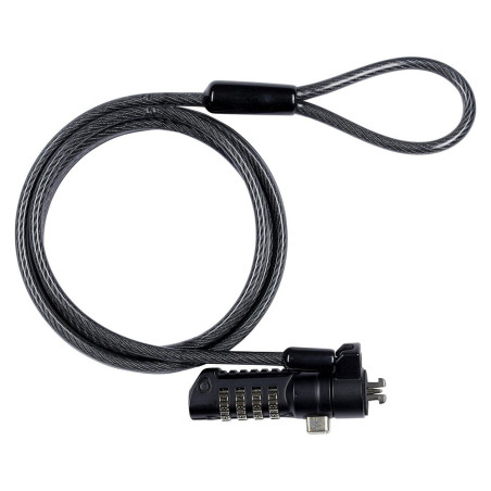 GEARLAB Security Lock - Bezpečnostní zámek s 4 místným kódem pro Kensington slot, 1,8m, černý