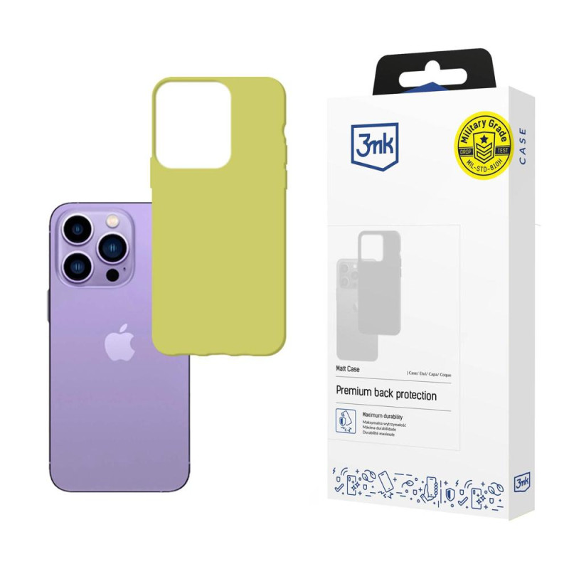 Kryt 3mk MATT CASE pro iPhone 14 Pro Max - lime green
