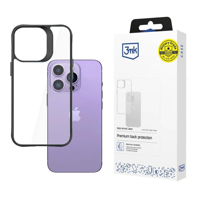 Kryt 3mk SATIN ARMOR CASE+ pro iPhone 14 Pro Max - černá