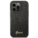 Kryt Guess Glitter Script iPhone 14 Pro - černý
