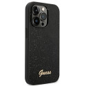 Kryt Guess Glitter Script iPhone 14 Pro - černý