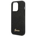 Kryt Guess Glitter Script iPhone 14 Pro - černý