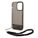 Kryt Guess Translucent Pearl Strap pro iPhone 14 Pro – černá