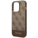 Kryt Guess 4G STRIPE pro iPhone 14 Pro – hnědá