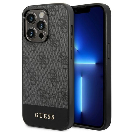 Kryt Guess 4G STRIPE pro iPhone 14 Pro Max - šedá