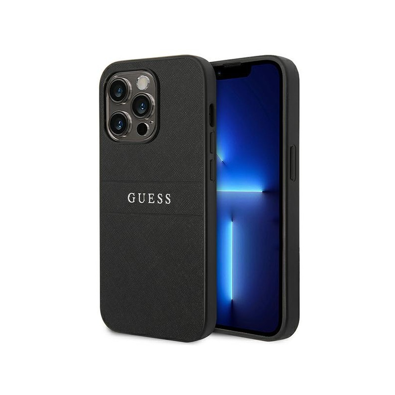 Kryt Guess SAFFIANO STRAP pro iPhone 14 Pro - černý