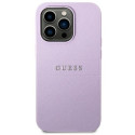 Kryt Guess Saffiano Strap pro iPhone 14 Pro – fialová