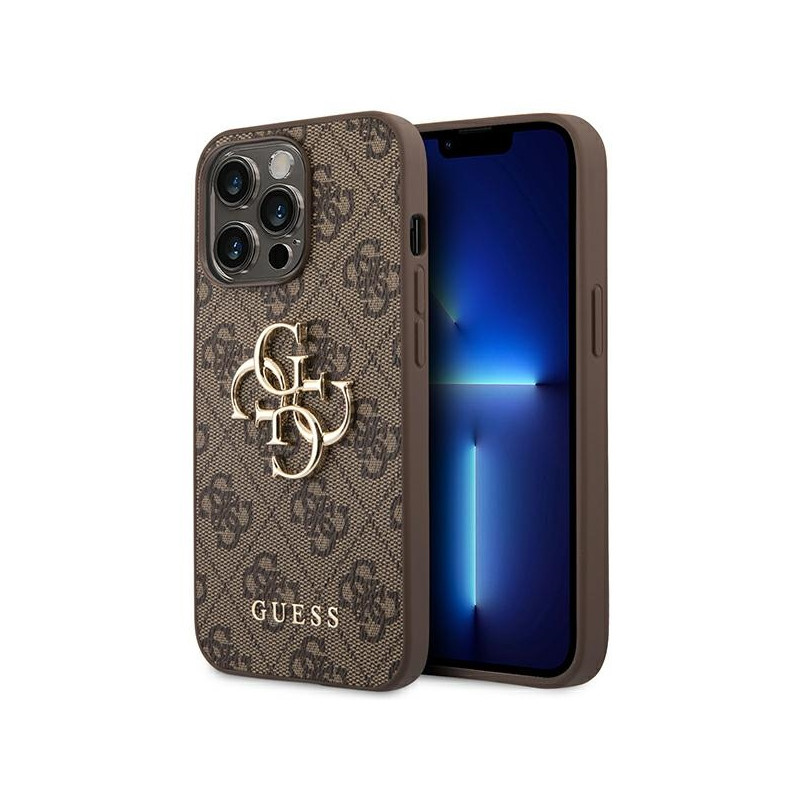 Kryt Guess 4G BIG METAL Logo pro iPhone 14 Pro - hnědý