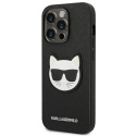 Kryt Karl Lagerfeld Saffiano Choupette pro iPhone 14 Pro Max černý