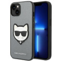 Kryt Karl Lagerfeld SAFFIANO CHOUPETTE pro iPhone 14 - stříbrná