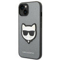 Kryt Karl Lagerfeld SAFFIANO CHOUPETTE pro iPhone 14 - stříbrná