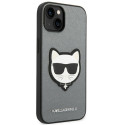 Kryt Karl Lagerfeld SAFFIANO CHOUPETTE pro iPhone 14 - stříbrná