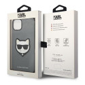 Kryt Karl Lagerfeld SAFFIANO CHOUPETTE pro iPhone 14 - stříbrná