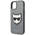 Kryt Karl Lagerfeld CHOUPETTE HEAD PATCH pro iPhone 14 Plus - stříbr