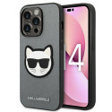 Kryt Karl Lagerfeld SAFFIANO CHOUPETTE pro iPhone 14 Pro stříbrný