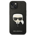 Kryt Karl Lagerfeld Saffiano Karl's Head Patch iPhone 14 Plus černý