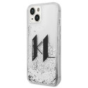 Kryt Karl Lagerfeld LIQUID GLITTER BIG KL pro iPhone 14 - stříbrná