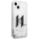 Kryt Karl Lagerfeld LIQUID GLITTER BIG KL pro iPhone 14 - stříbrná