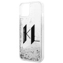 Kryt Karl Lagerfeld LIQUID GLITTER BIG KL pro iPhone 14 - stříbrná