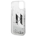 Kryt Karl Lagerfeld LIQUID GLITTER BIG KL pro iPhone 14 - stříbrná