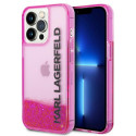 Kryt Karl Lagerfeld LIQUID GLITTER Elong pro iPhone 14 Pro - pink