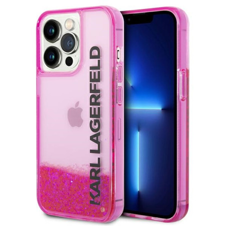 Kryt Karl Lagerfeld LIQUID GLITTER Elong pro iPhone 14 Pro - pink