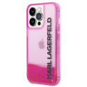 Kryt Karl Lagerfeld LIQUID GLITTER Elong pro iPhone 14 Pro - pink