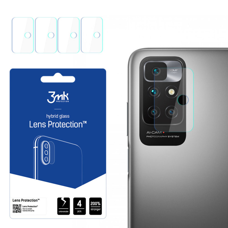 Ochranné sklo 3mk Lens Protection™ Hybrid Camera Lens pro Xiaomi Redmi 10 2022 - transparentní