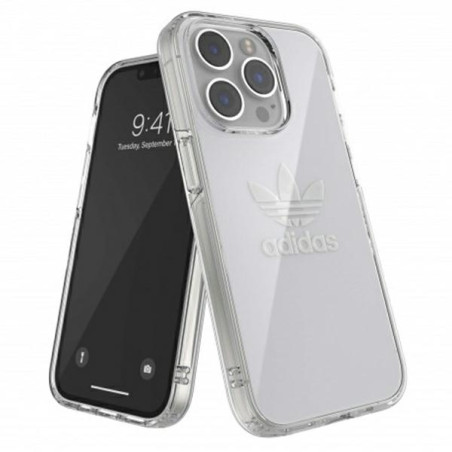 Kryt Adidas ORIGINALS Trefoil pro iPhone 14 Pro – transparentní
