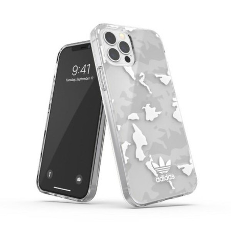 Kryt Adidas OR SnapCase Camo iPhone 12/12 Pro transparent/white