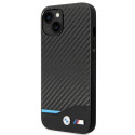 Pouzdro BMW LEATHER CARBON pro iPhone 14 Plus - black/black