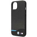 Pouzdro BMW LEATHER CARBON pro iPhone 14 Plus - black/black