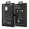 Pouzdro BMW LEATHER CARBON pro iPhone 14 Plus - black/black