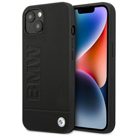 Kryt BMW LEATHER STAMP iPhone 14 Plus black/black