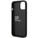 Pouzdro BMW Leather Carbon pro iPhone 14 - black