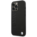 Kryt BMW LEATHER STAMP iPhone 14 Pro Max - black/black
