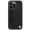 Kryt BMW LEATHER STAMP iPhone 14 Pro Max - black/black
