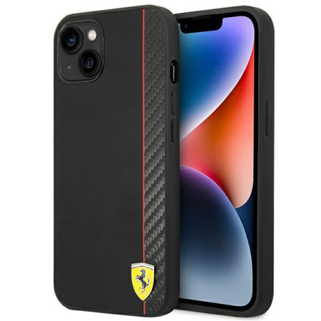 Kryt Ferrari On Track Stripe FEHCP14MAXBK pro iPhone 14 Plus black