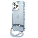 Kryt Guess Translucent Stap pro iPhone 13 Pro modrý
