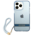 Kryt Guess Translucent Stap pro iPhone 13 Pro modrý