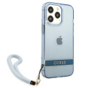 Kryt Guess Translucent Stap pro iPhone 13 Pro modrý