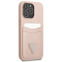 Kryt Guess Saffiano Triangle pro iPhone 13 Pro – růžová
