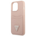 Kryt Guess Saffiano Triangle pro iPhone 13 Pro – růžová