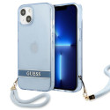Kryt Guess Translucent Stap pro iPhone 13 – modrá
