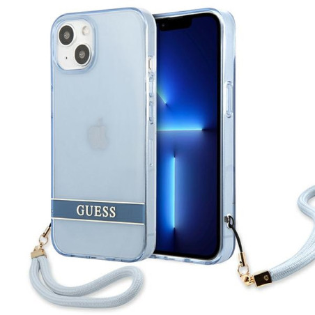 Kryt Guess Translucent Stap pro iPhone 13 – modrá