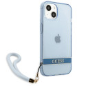 Kryt Guess Translucent Stap pro iPhone 13 – modrá