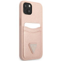 Kryt Guess Saffiano Triangle iPhone 13 růžový