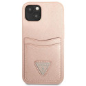 Kryt Guess Saffiano Triangle iPhone 13 mini růžová